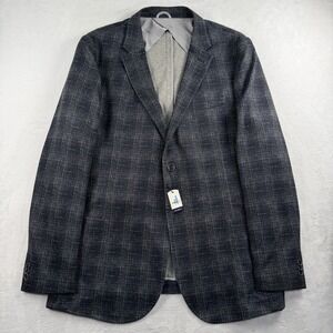 Johnnie O Plaid Blazer Sport Jacket Men's 48L Unstructured Woven Unlined Light